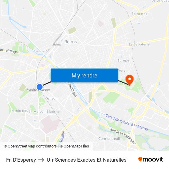 Fr. D'Esperey to Ufr Sciences Exactes Et Naturelles map