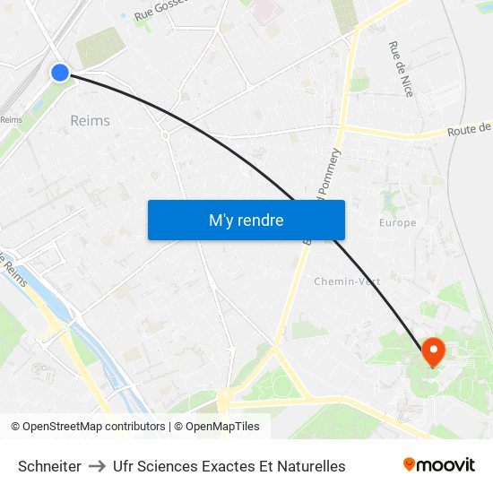 Schneiter to Ufr Sciences Exactes Et Naturelles map