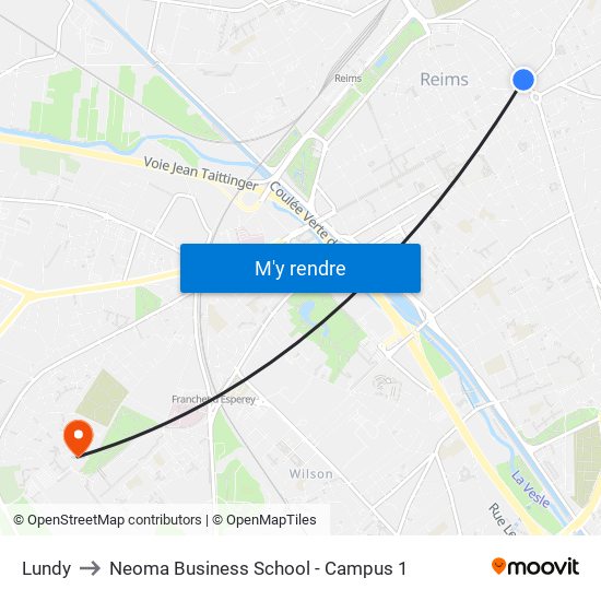 Lundy to Neoma Business School - Campus 1 map