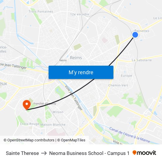 Ste Therese to Neoma Business School - Campus 1 map