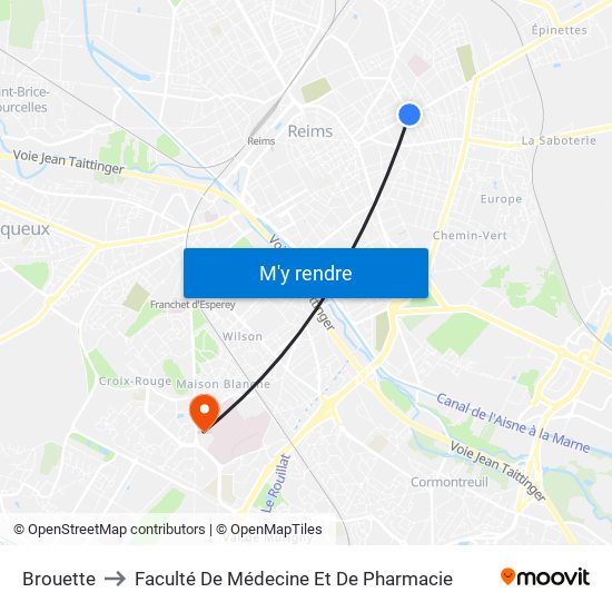 Brouette to Faculté De Médecine Et De Pharmacie map