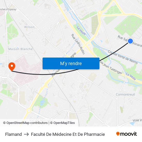 Flamand to Faculté De Médecine Et De Pharmacie map