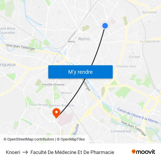 Knoeri to Faculté De Médecine Et De Pharmacie map