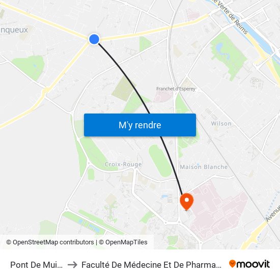 Pont De Muire to Faculté De Médecine Et De Pharmacie map