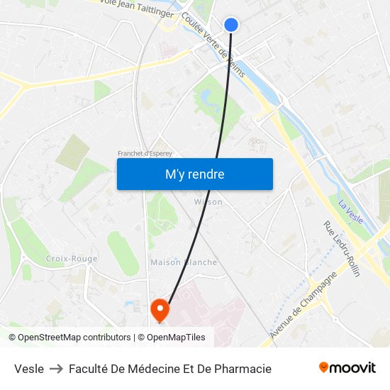 Vesle to Faculté De Médecine Et De Pharmacie map