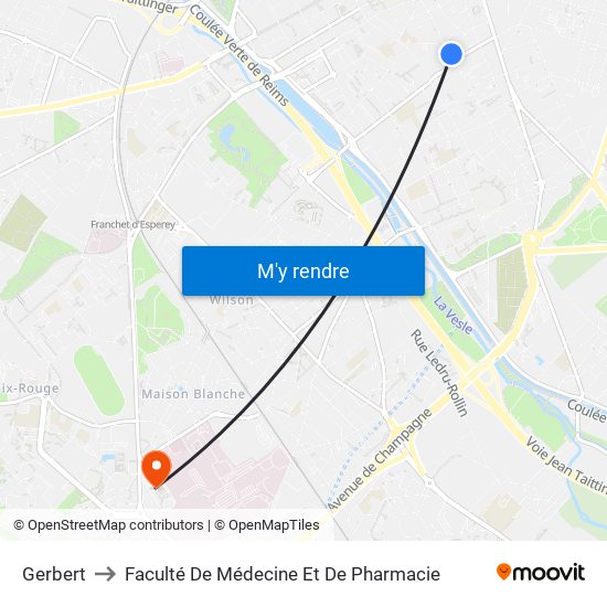 Gerbert to Faculté De Médecine Et De Pharmacie map