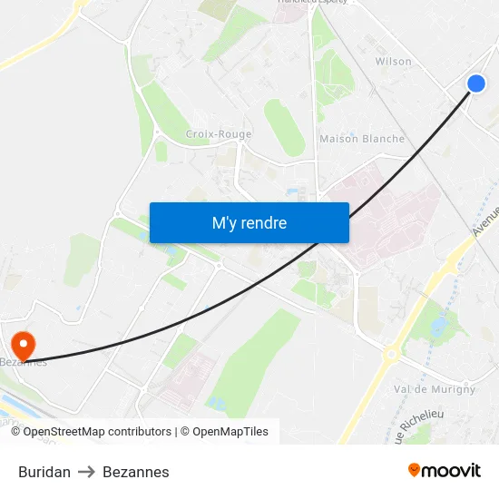 Buridan to Bezannes map