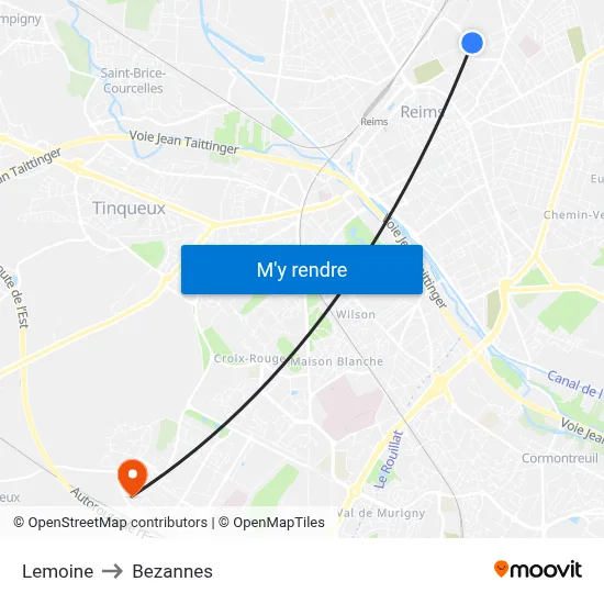 Lemoine to Bezannes map