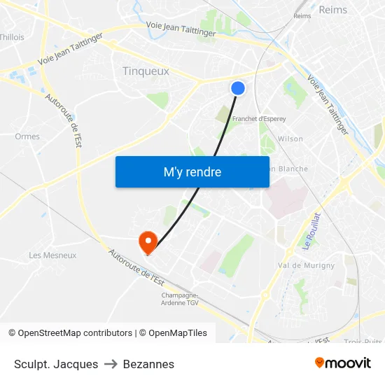 Sculpt. Jacques to Bezannes map