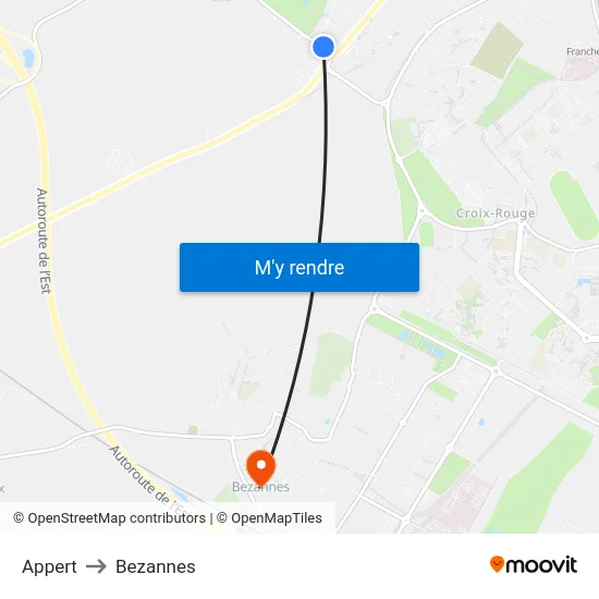 Appert to Bezannes map