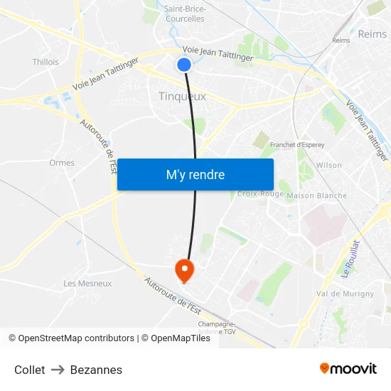 Collet to Bezannes map