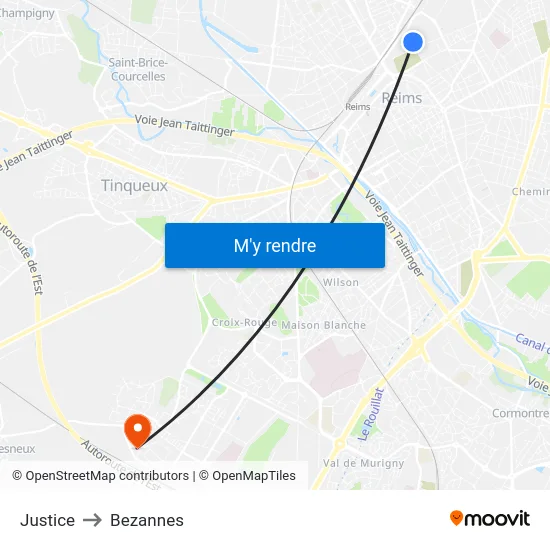 Justice to Bezannes map