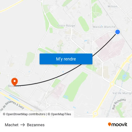 Machet to Bezannes map