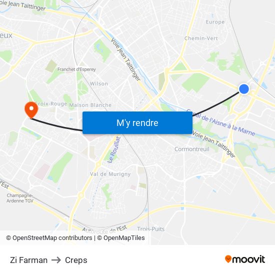 Zi Farman to Creps map