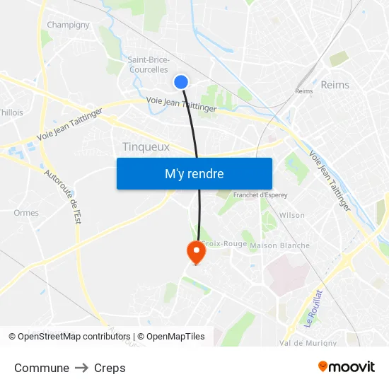 Commune to Creps map