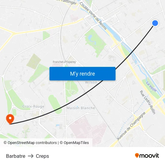 Barbatre to Creps map