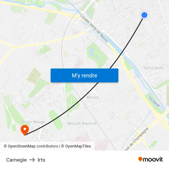 Carnegie to Irts map