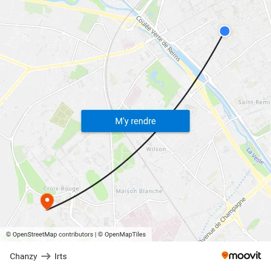 Chanzy to Irts map