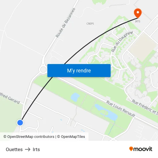 Ouettes to Irts map