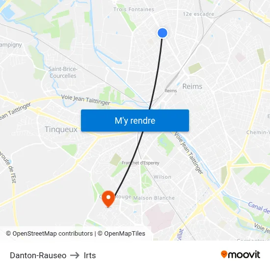 Danton-Rauseo to Irts map