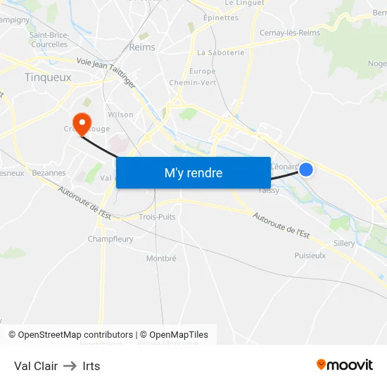 Val Clair to Irts map
