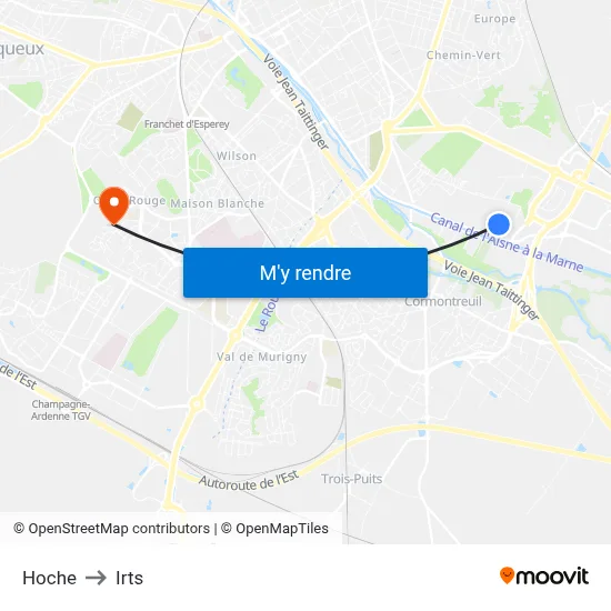 Hoche to Irts map