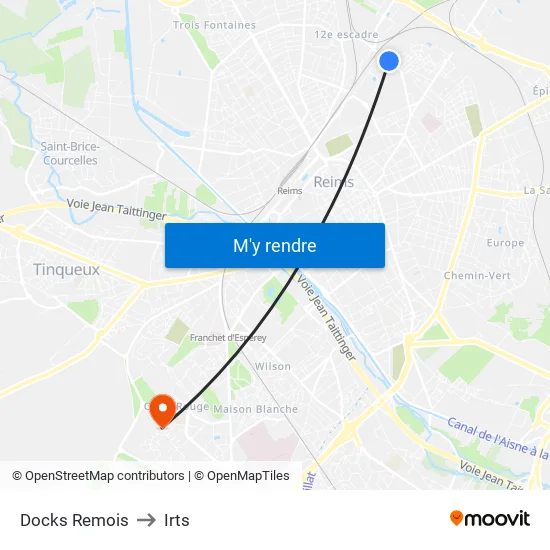 Docks Remois to Irts map