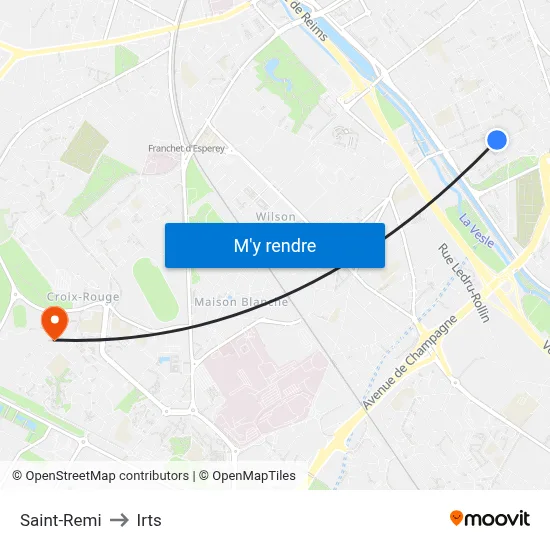 Saint-Remi to Irts map