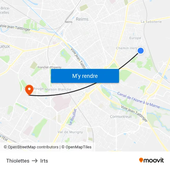 Thiolettes to Irts map