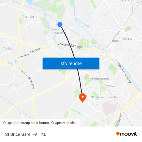 St Brice Gare to Irts map