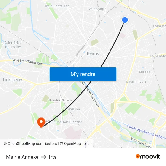 Mairie Annexe to Irts map