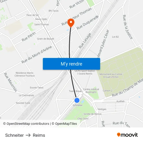 Schneiter to Reims map