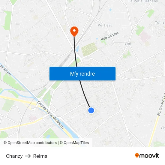 Chanzy to Reims map