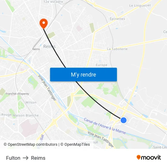 Fulton to Reims map