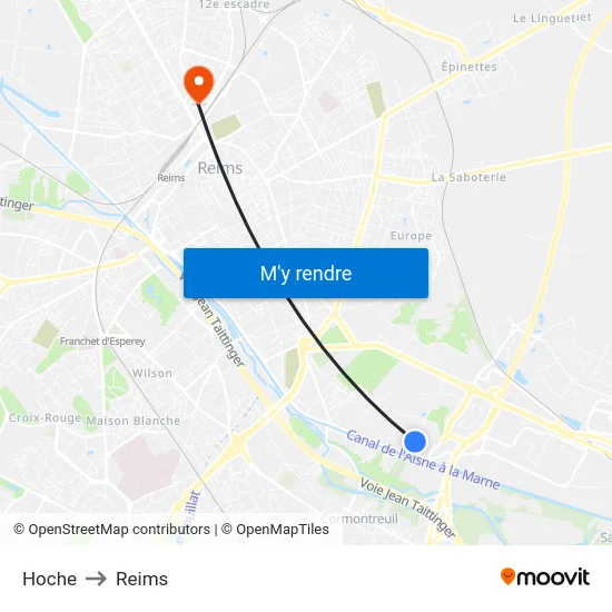 Hoche to Reims map