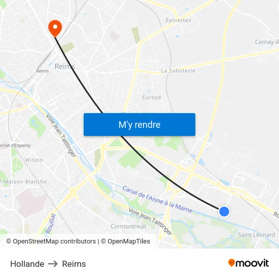 Hollande to Reims map