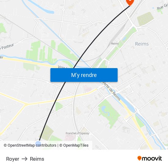 Royer to Reims map