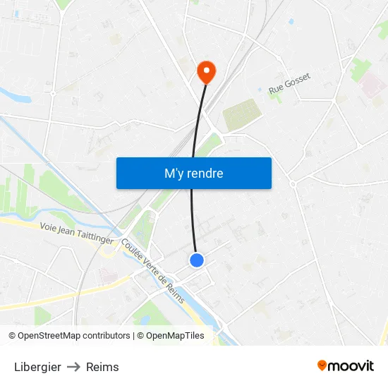 Libergier to Reims map