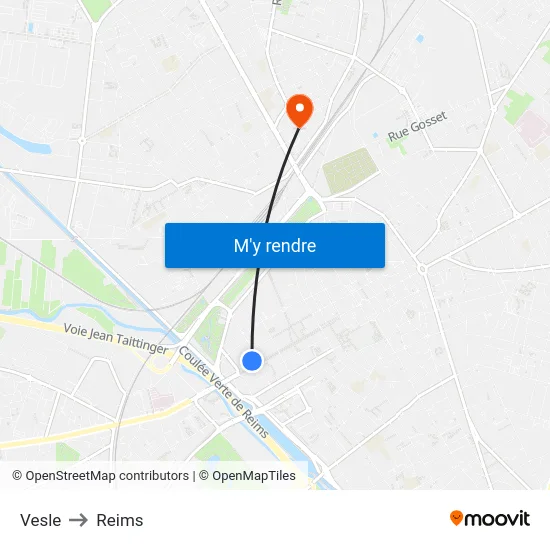 Vesle to Reims map