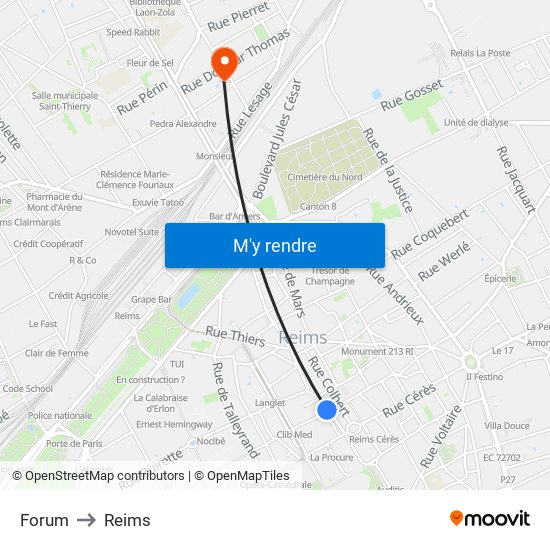 Forum to Reims map