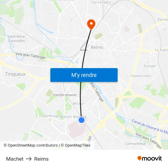 Machet to Reims map