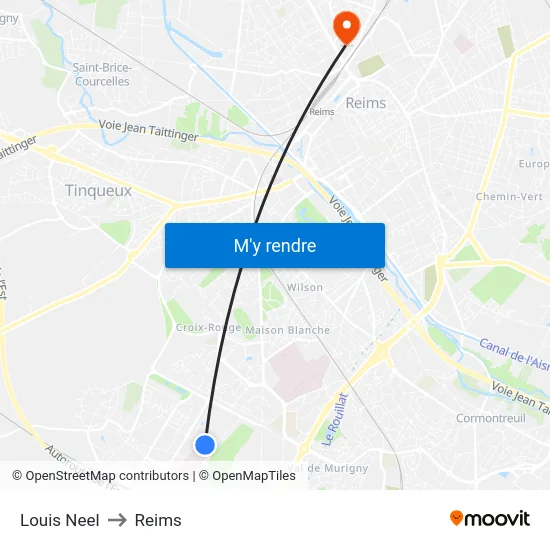 Louis Neel to Reims map