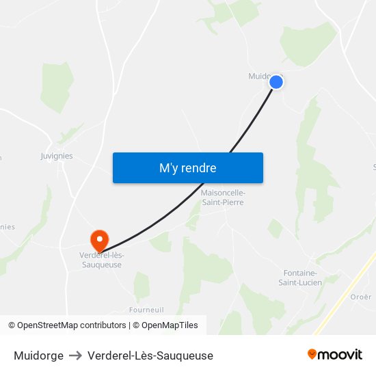 Muidorge to Verderel-Lès-Sauqueuse map