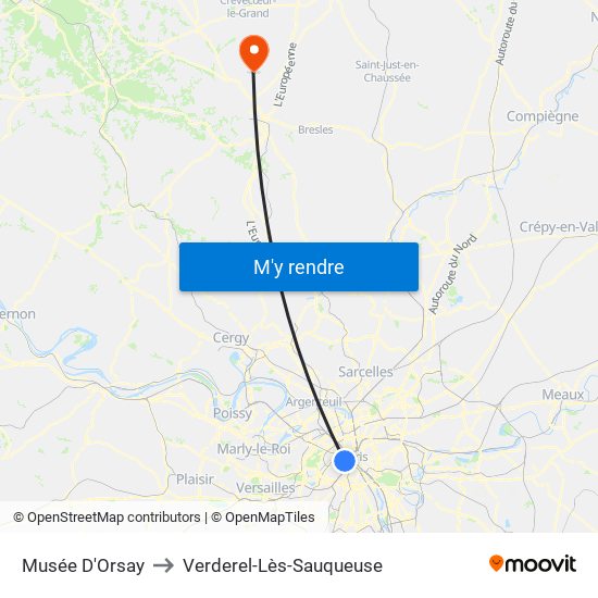 Musée D'Orsay to Verderel-Lès-Sauqueuse map