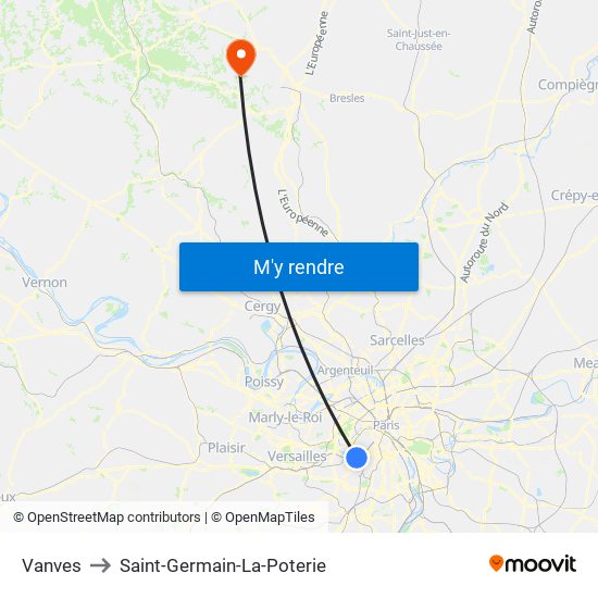 Vanves to Vanves map