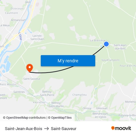 Saint-Jean-Aux-Bois to Saint-Sauveur map