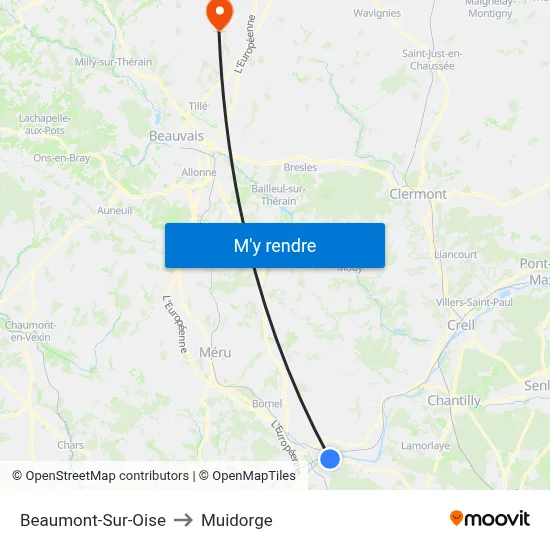 Beaumont-Sur-Oise to Muidorge map