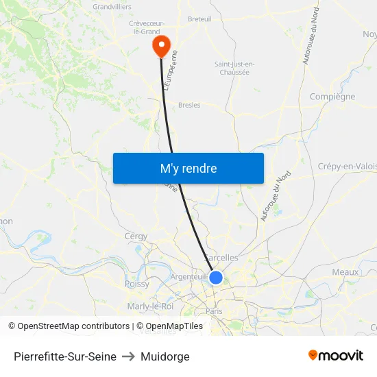Pierrefitte-Sur-Seine to Muidorge map