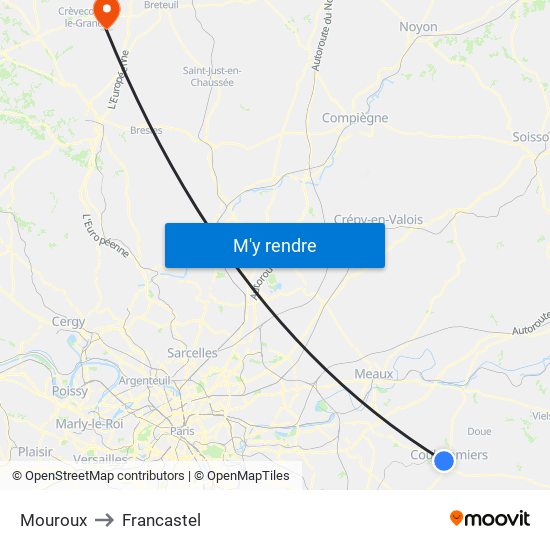 Mouroux to Mouroux map