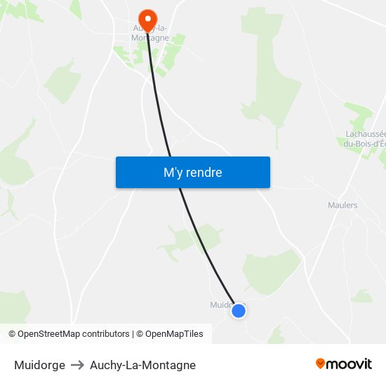 Muidorge to Auchy-La-Montagne map